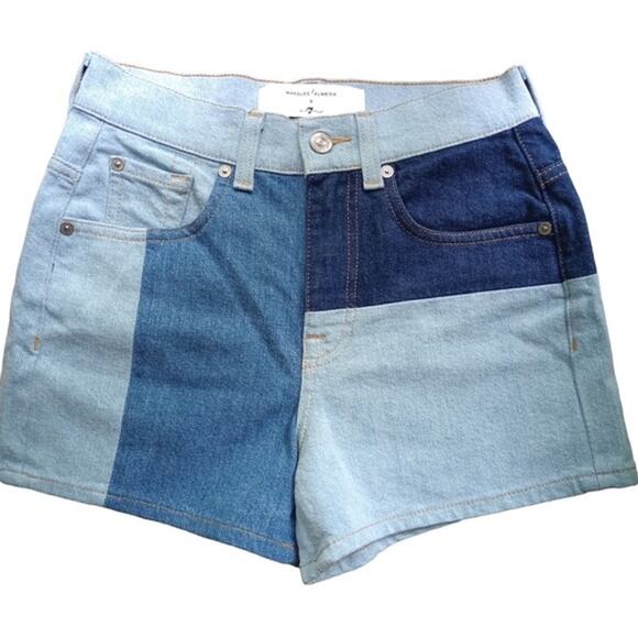 Marques Almeida x 7 4 All Mankind Denim Patchwork Shorts Rem’ade S:25&28(2pair) - Picture 3 of 4
